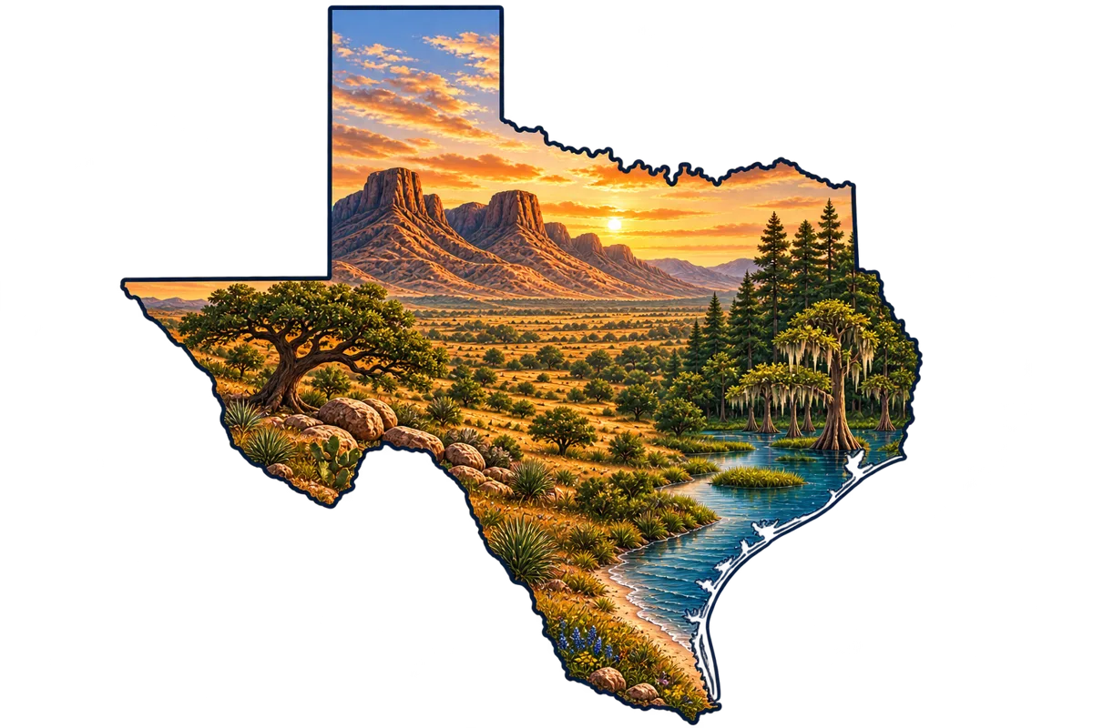 Painted Texas landscape artwork
